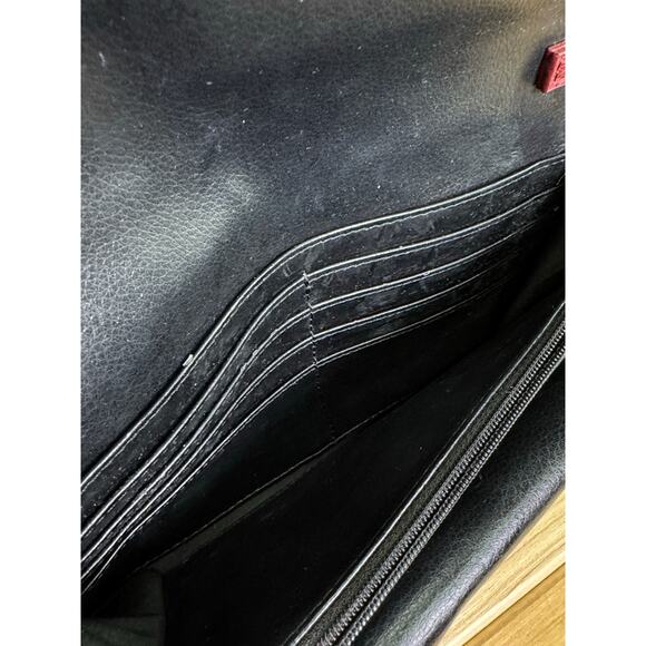 Nine West Wallet Purse Red Leather Crossbody Clutch Snap Closure Shoulder Bag - Picture 7 of 12